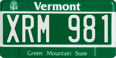 VT license plate XRM981