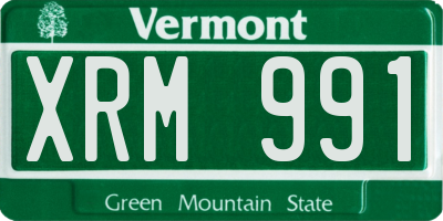 VT license plate XRM991