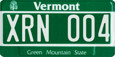 VT license plate XRN004