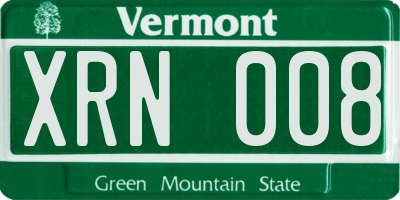VT license plate XRN008