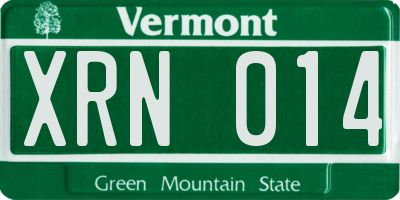 VT license plate XRN014