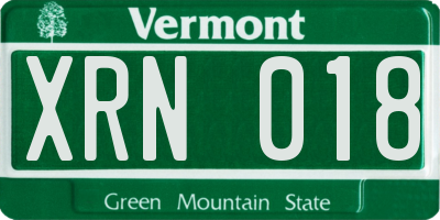 VT license plate XRN018