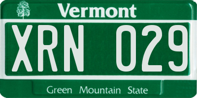 VT license plate XRN029