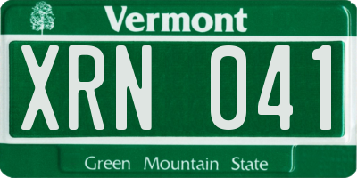 VT license plate XRN041