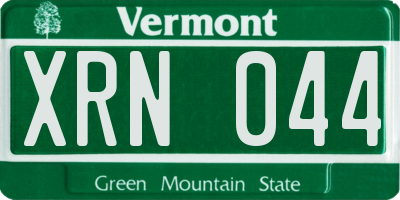 VT license plate XRN044