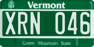 VT license plate XRN046