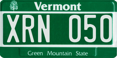 VT license plate XRN050