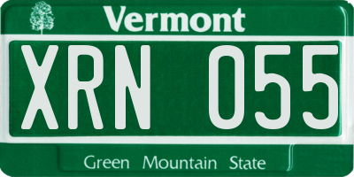 VT license plate XRN055