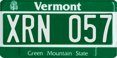 VT license plate XRN057