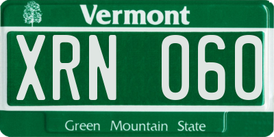 VT license plate XRN060