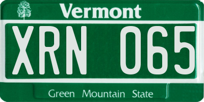VT license plate XRN065