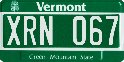 VT license plate XRN067