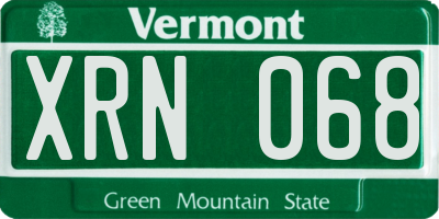 VT license plate XRN068