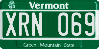 VT license plate XRN069