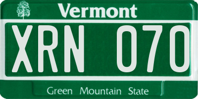 VT license plate XRN070