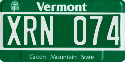 VT license plate XRN074