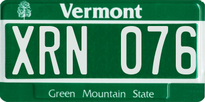 VT license plate XRN076