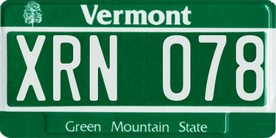 VT license plate XRN078