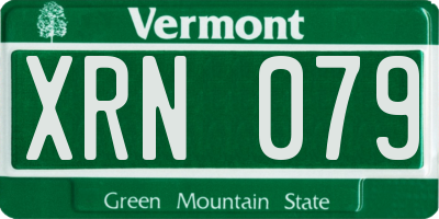 VT license plate XRN079