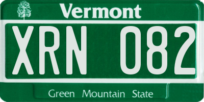 VT license plate XRN082
