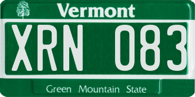 VT license plate XRN083
