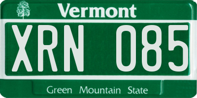 VT license plate XRN085