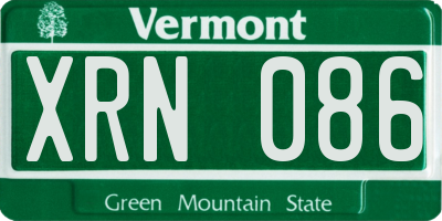 VT license plate XRN086