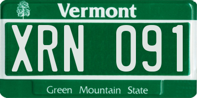 VT license plate XRN091