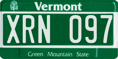 VT license plate XRN097