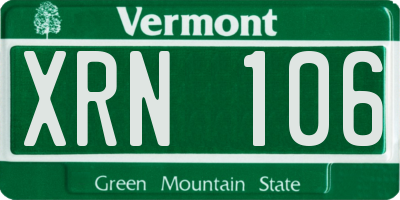 VT license plate XRN106