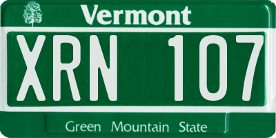 VT license plate XRN107
