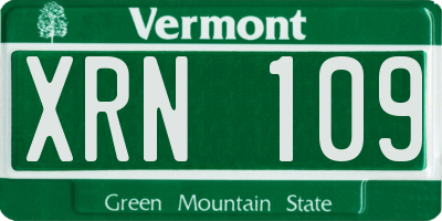 VT license plate XRN109