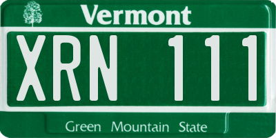 VT license plate XRN111