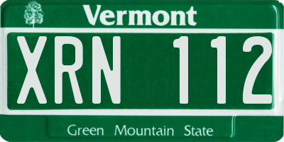 VT license plate XRN112