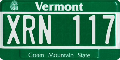 VT license plate XRN117
