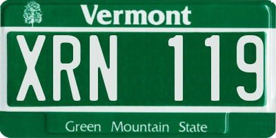 VT license plate XRN119