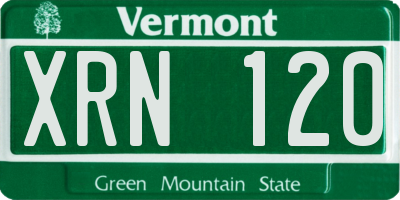VT license plate XRN120