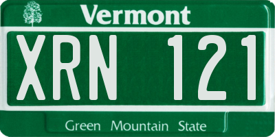 VT license plate XRN121