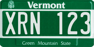 VT license plate XRN123