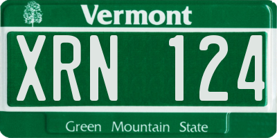 VT license plate XRN124