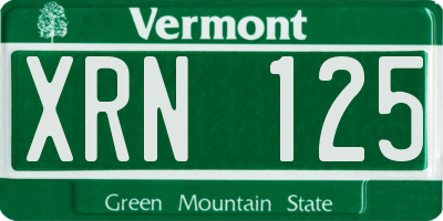 VT license plate XRN125