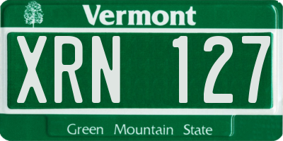 VT license plate XRN127