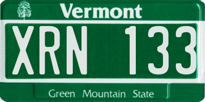 VT license plate XRN133
