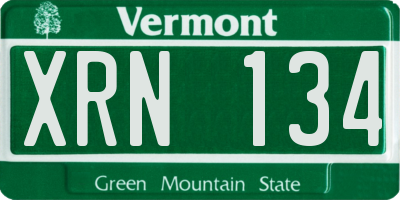 VT license plate XRN134