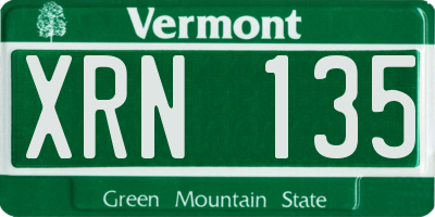 VT license plate XRN135