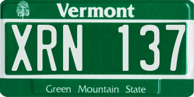 VT license plate XRN137