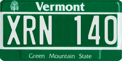 VT license plate XRN140