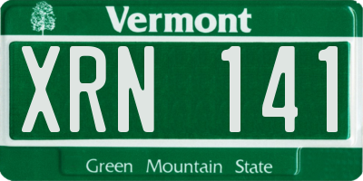 VT license plate XRN141