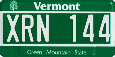 VT license plate XRN144
