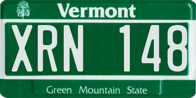 VT license plate XRN148